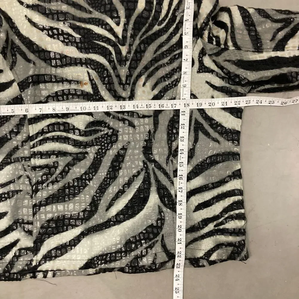 vintage y2k zebra print leather jacket